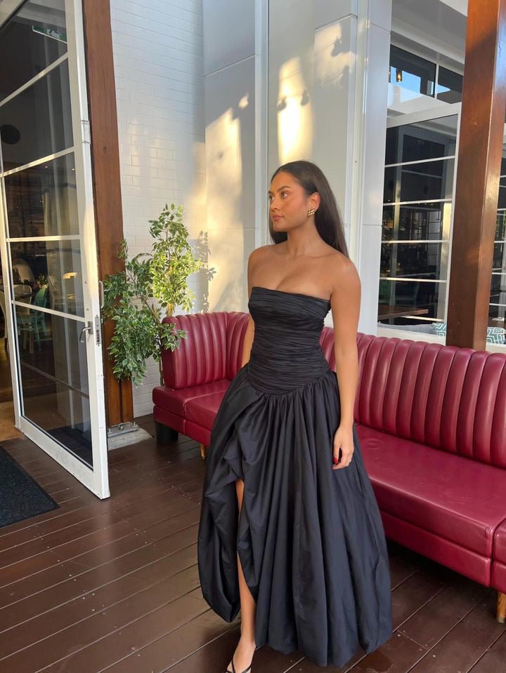 Aje Violette Bubble Hem Maxi Dress - Black Aje