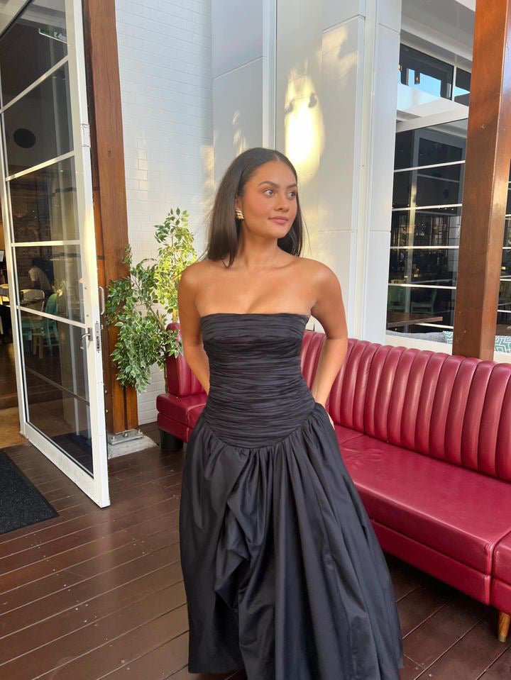 Aje Violette Bubble Hem Maxi Dress - Black Aje