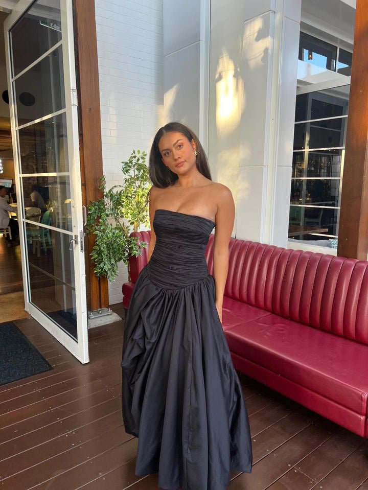 Aje Violette Bubble Hem Maxi Dress - Black Aje