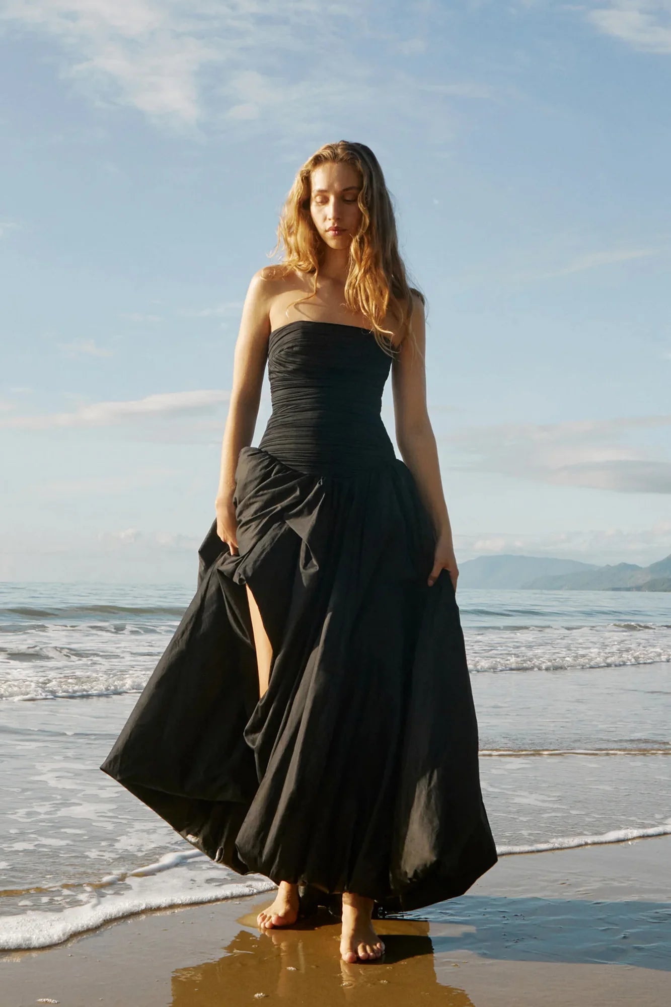Aje Violette Bubble Hem Maxi Dress - Black Aje