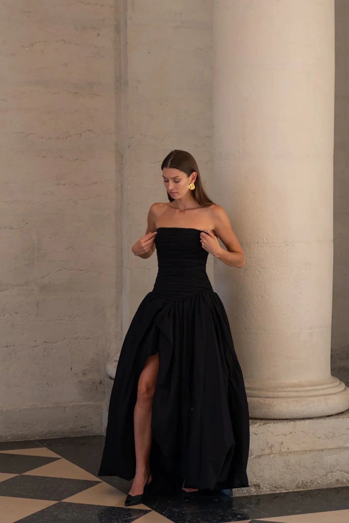 Aje Violette Bubble Hem Maxi Dress - Black Aje