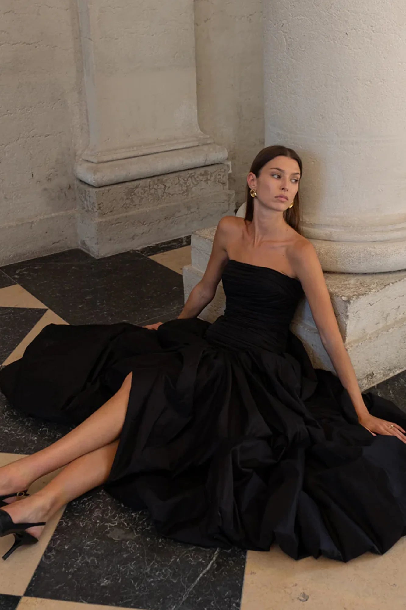 Aje Violette Bubble Hem Maxi Dress - Black Aje
