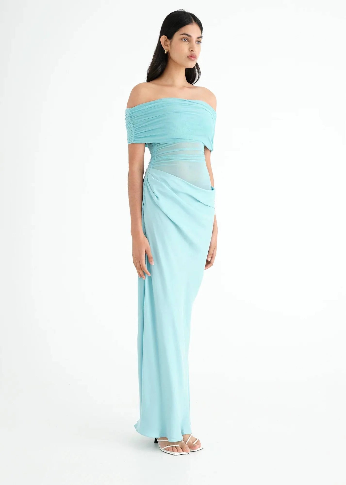 Benni Nico Off Shoulder Maxi Dress - Aquamarine Benni