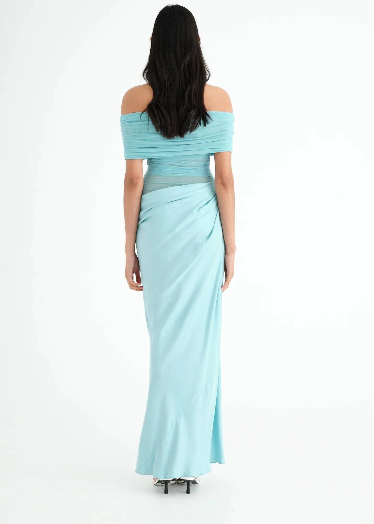 Benni Nico Off Shoulder Maxi Dress - Aquamarine Benni