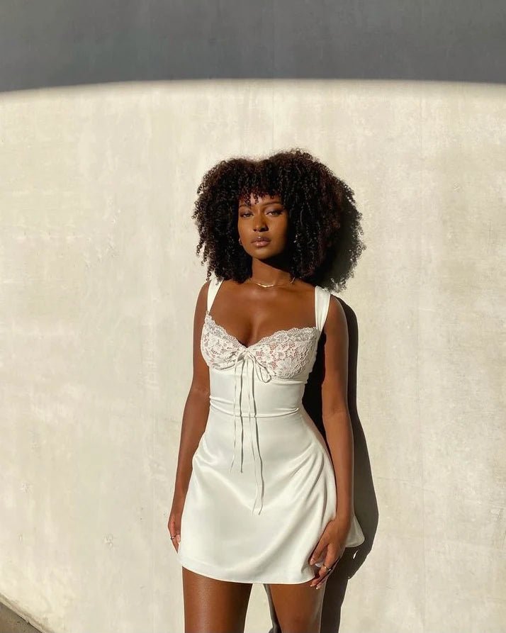 House Of CB Adriana Satin Mini Dress - Ivory (Copy) House Of CB