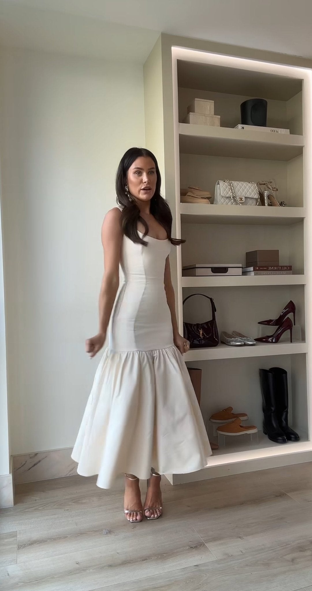 House Of CB Amore Vintage Cream Dropped Waist Midi Dress House Of CB
