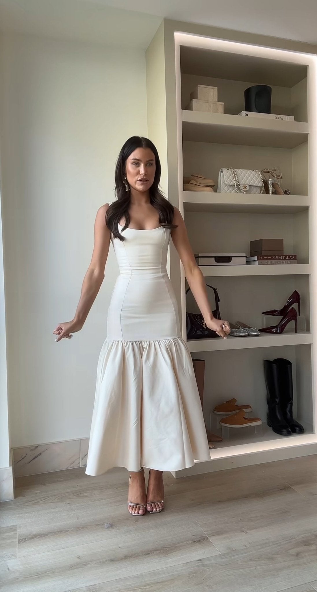 House Of CB Amore Vintage Cream Dropped Waist Midi Dress House Of CB