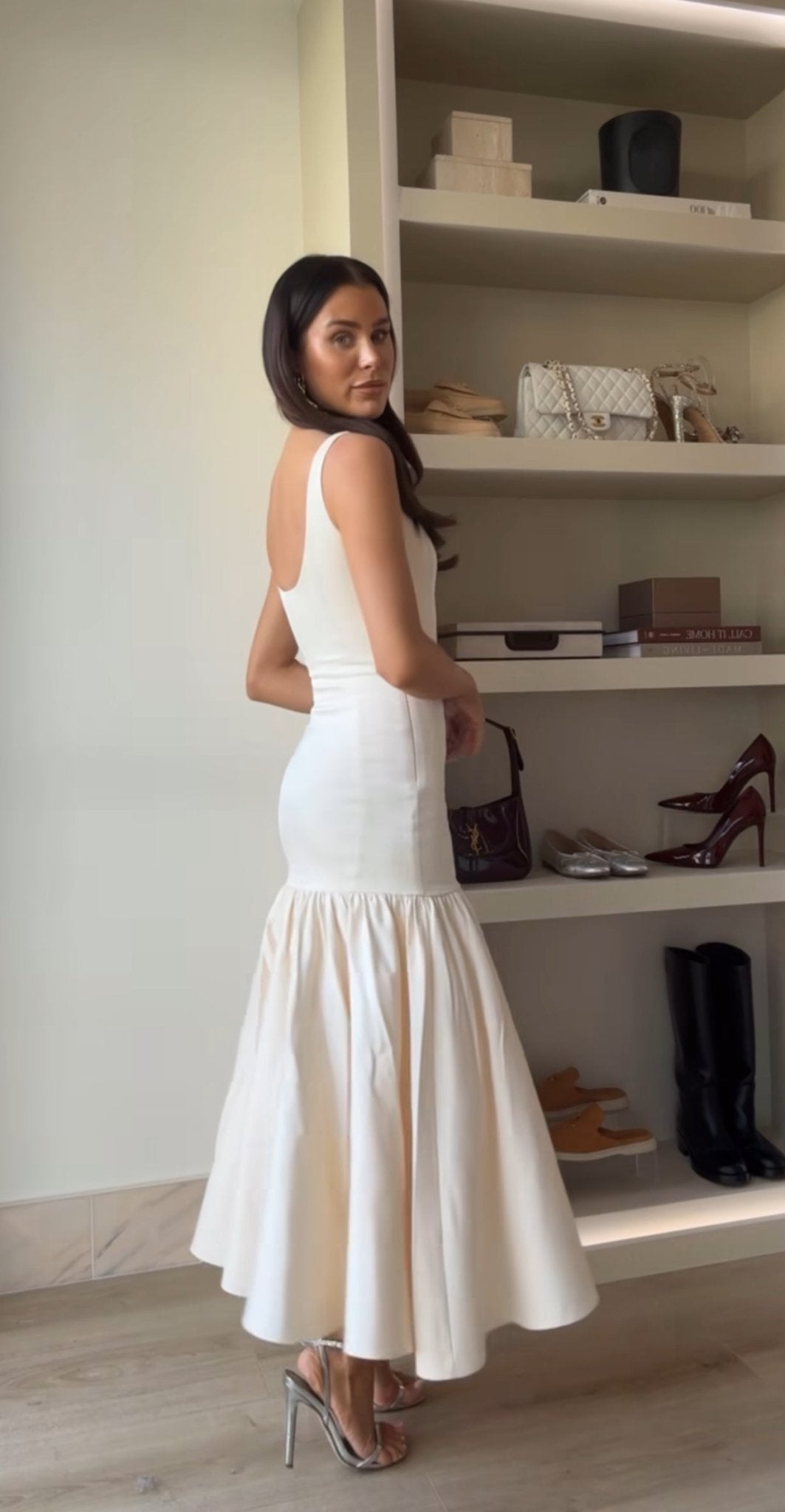 House Of CB Amore Vintage Cream Dropped Waist Midi Dress House Of CB