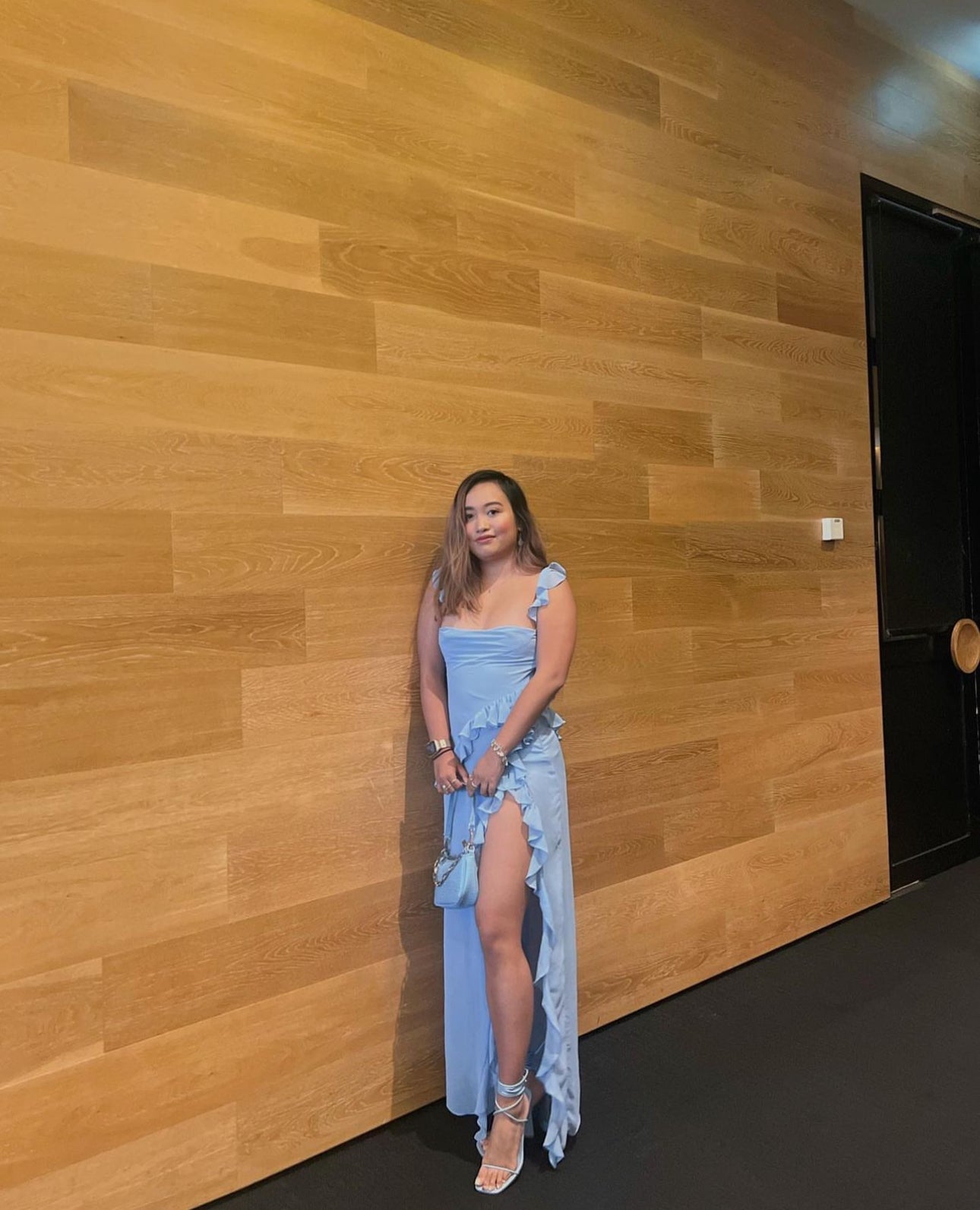 HOUSE OF CB Ariela Ruffle Maxi Dress - Blue House Of CB