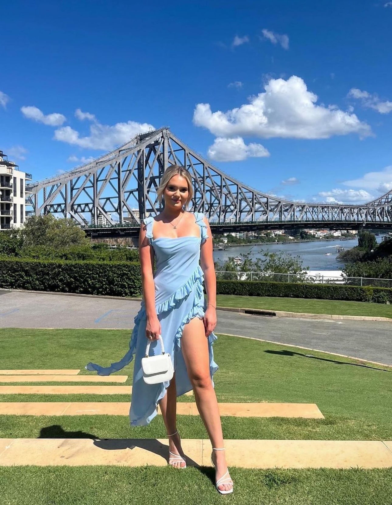 HOUSE OF CB Ariela Ruffle Maxi Dress - Blue House Of CB