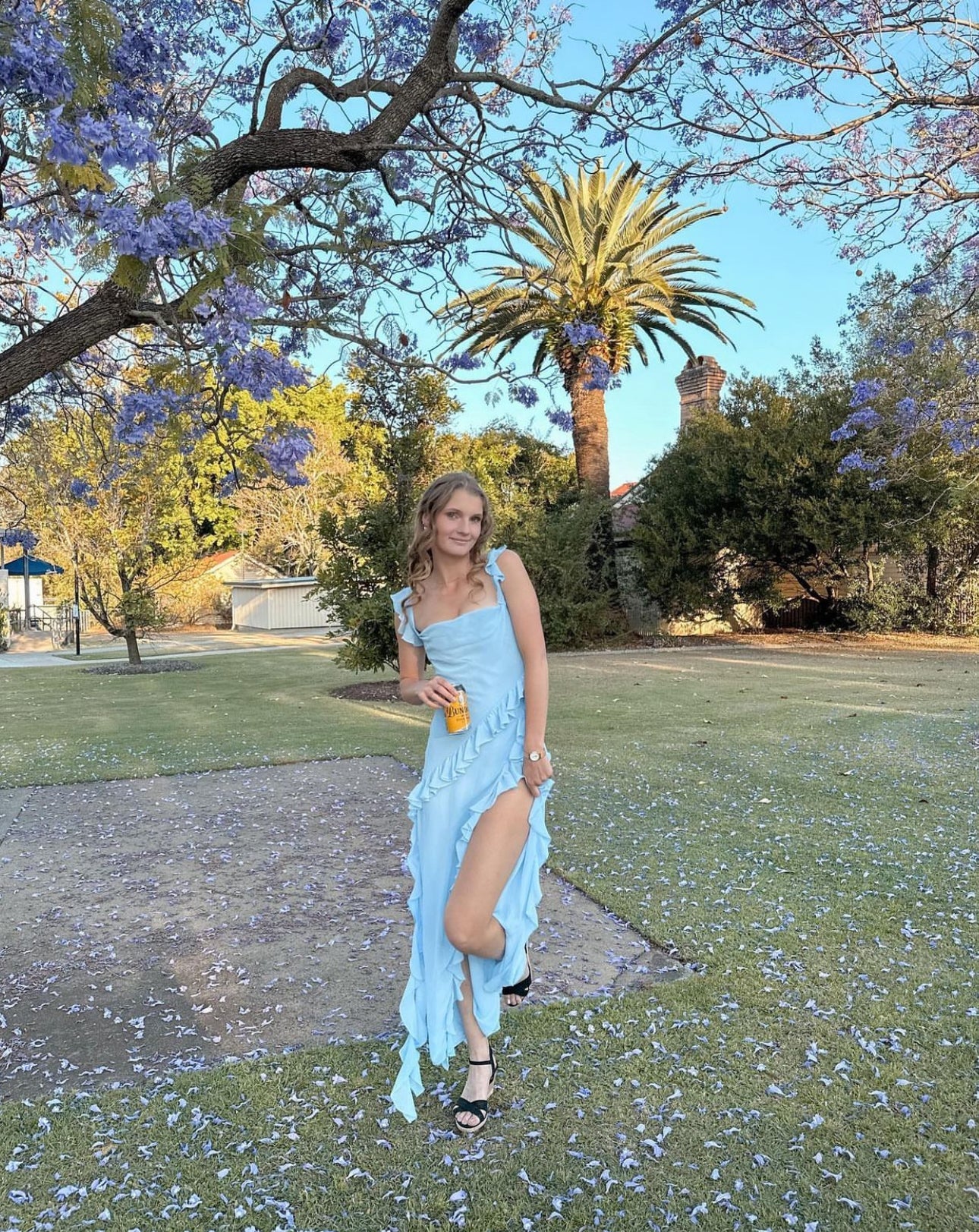 HOUSE OF CB Ariela Ruffle Maxi Dress - Blue House Of CB