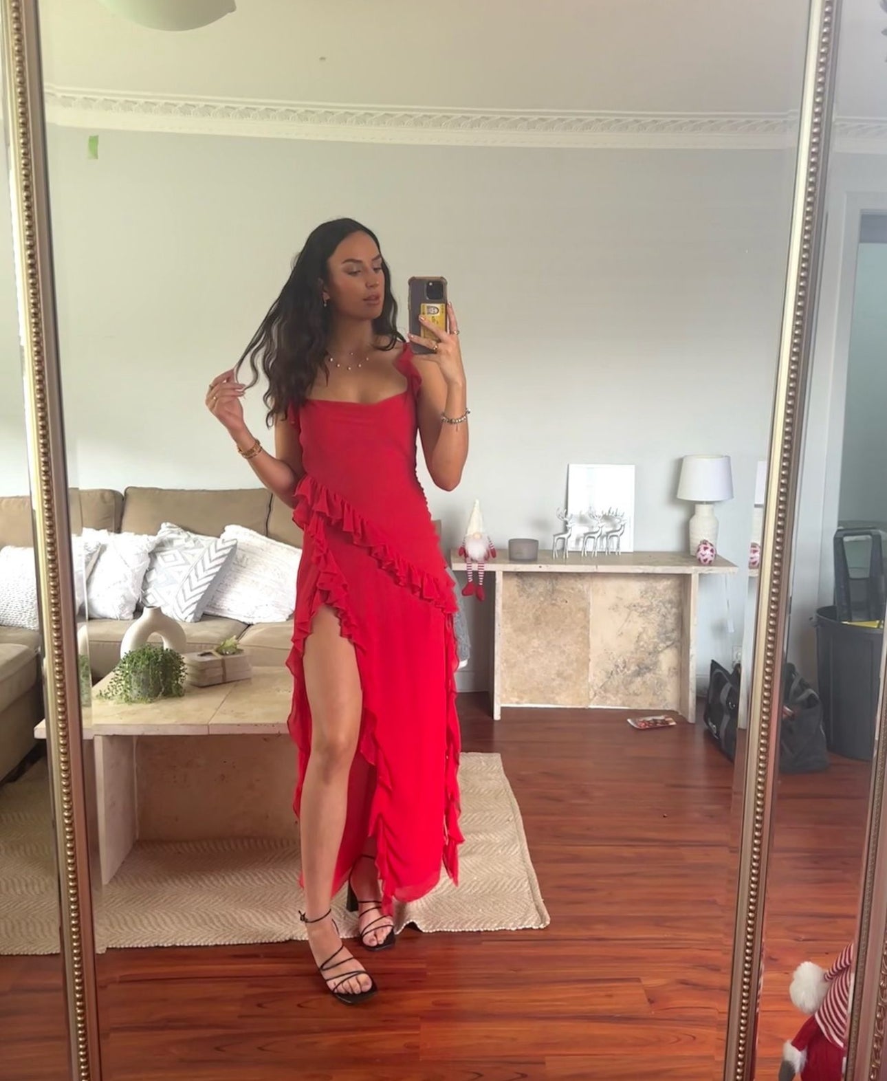 HOUSE OF CB Ariela Ruffle Maxi Dress - Red House Of CB