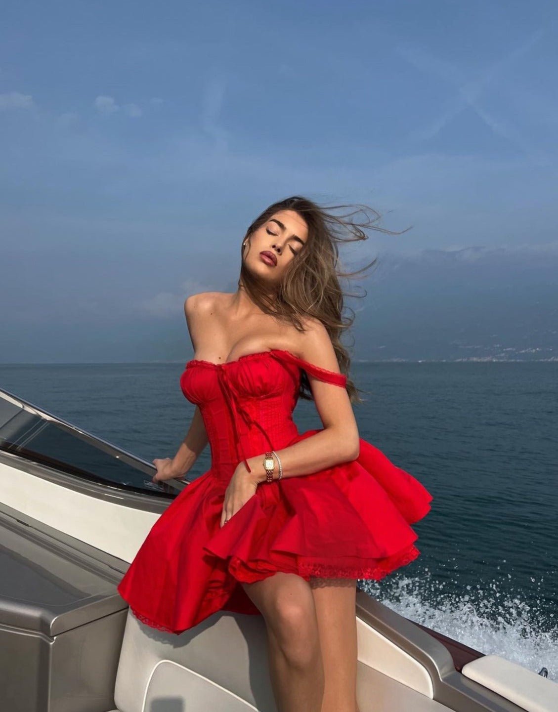 House Of CB Pietra Mini Dress Red Loop Hires