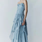 Aje Gleam Gown Metallic Blue dress hire