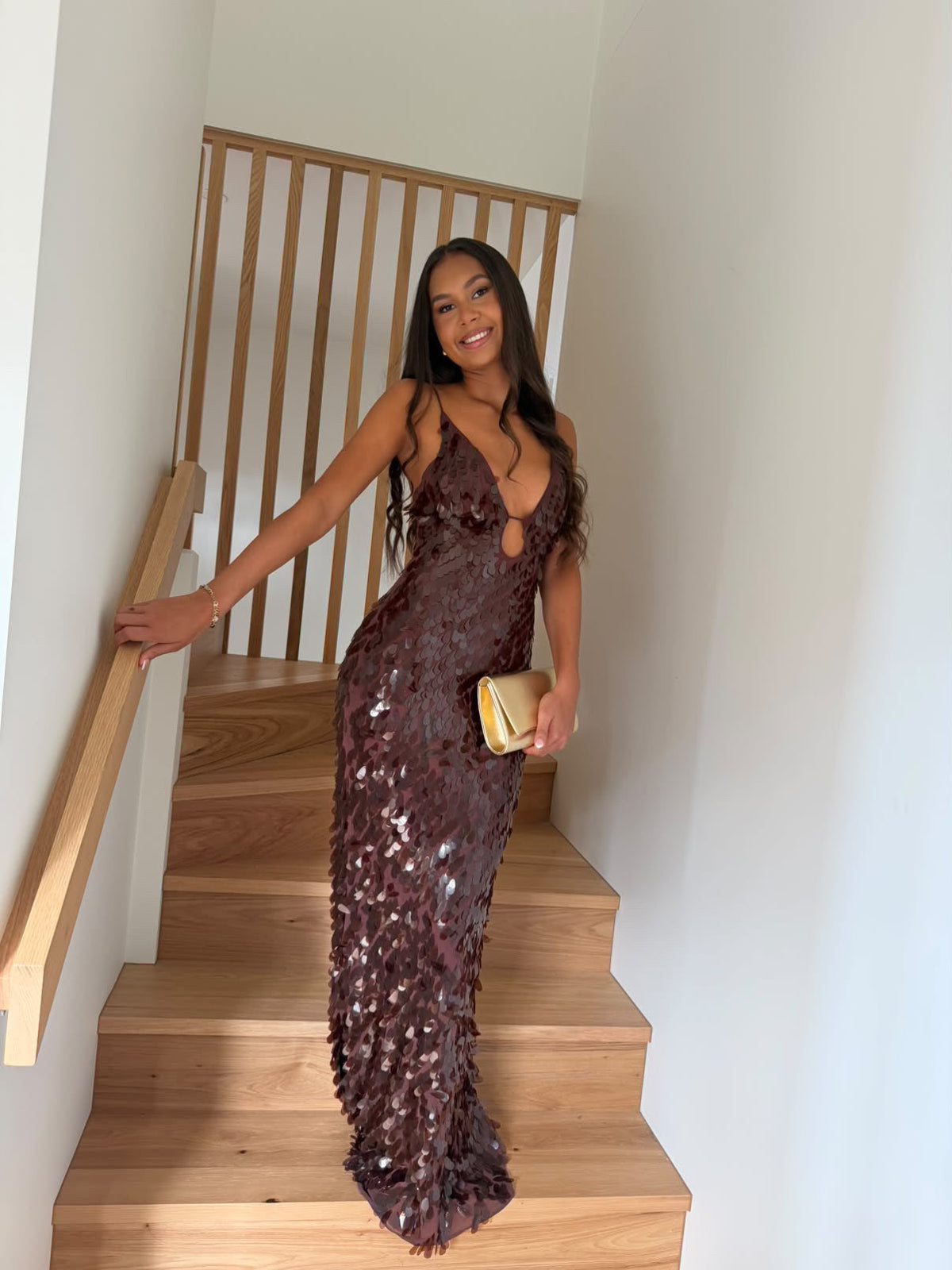 Misha Sapphire Sequin Maxi Dress - Fig Misha