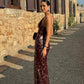 Misha Sapphire Sequin Maxi Dress Fig hire