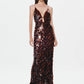 Misha Sapphire Sequin Maxi Dress Fig hire