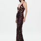 Misha Sapphire Sequin Maxi Dress Fig hire