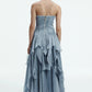 Aje Gleam Gown Metallic Blue dress hire