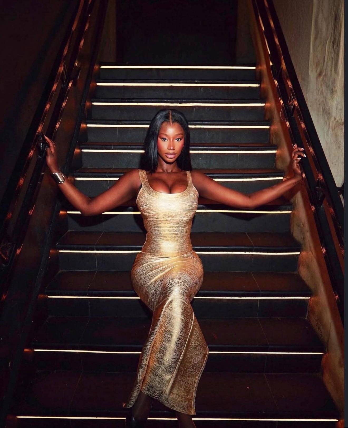 House Of CB The OG Gold Bandage Maxi Dress House Of CB