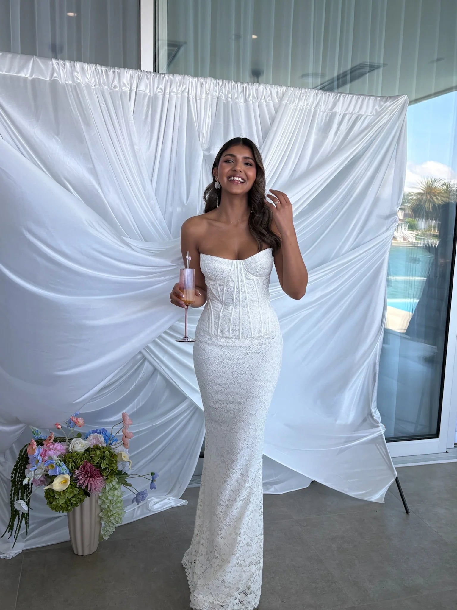 House Of CB Solaine Ivory Lace Corset Maxi Dress - Loop Hires House Of CB Solaine Ivory Lace Corset Maxi Dress - Loop Hires