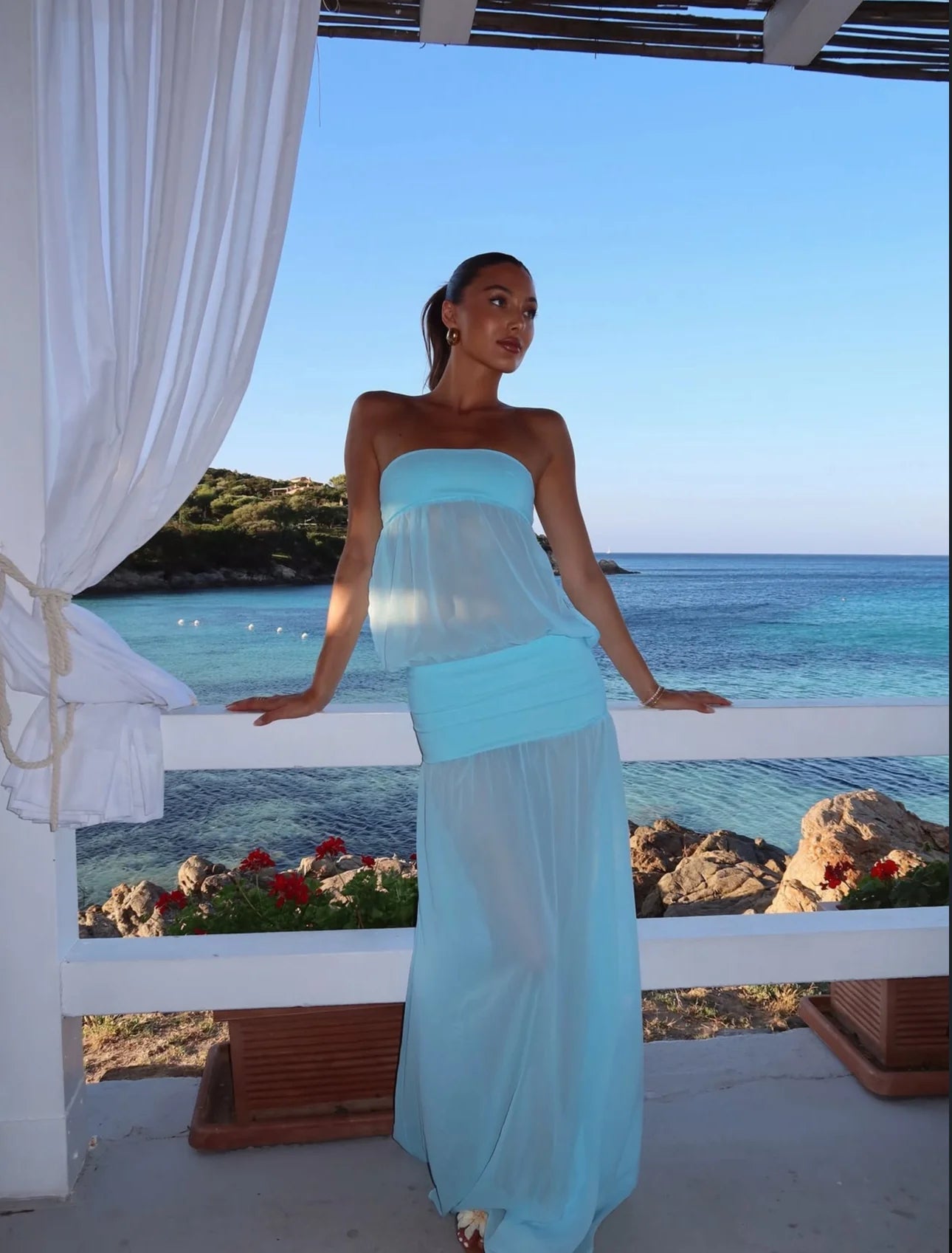 Ance Gria Romeo Gown Aqua hire