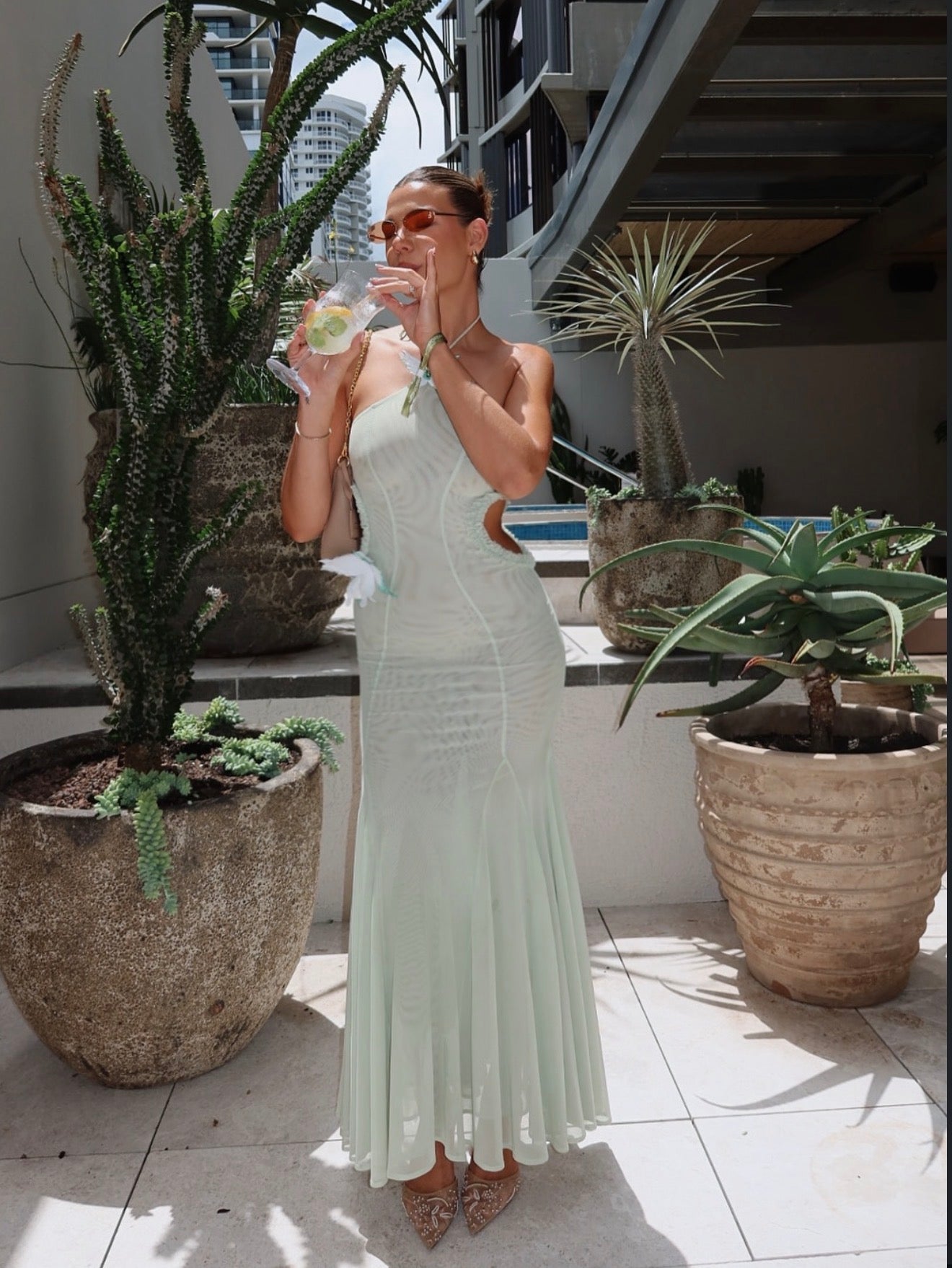 Huelleyrose Darya Dress - Green Huelleyrose