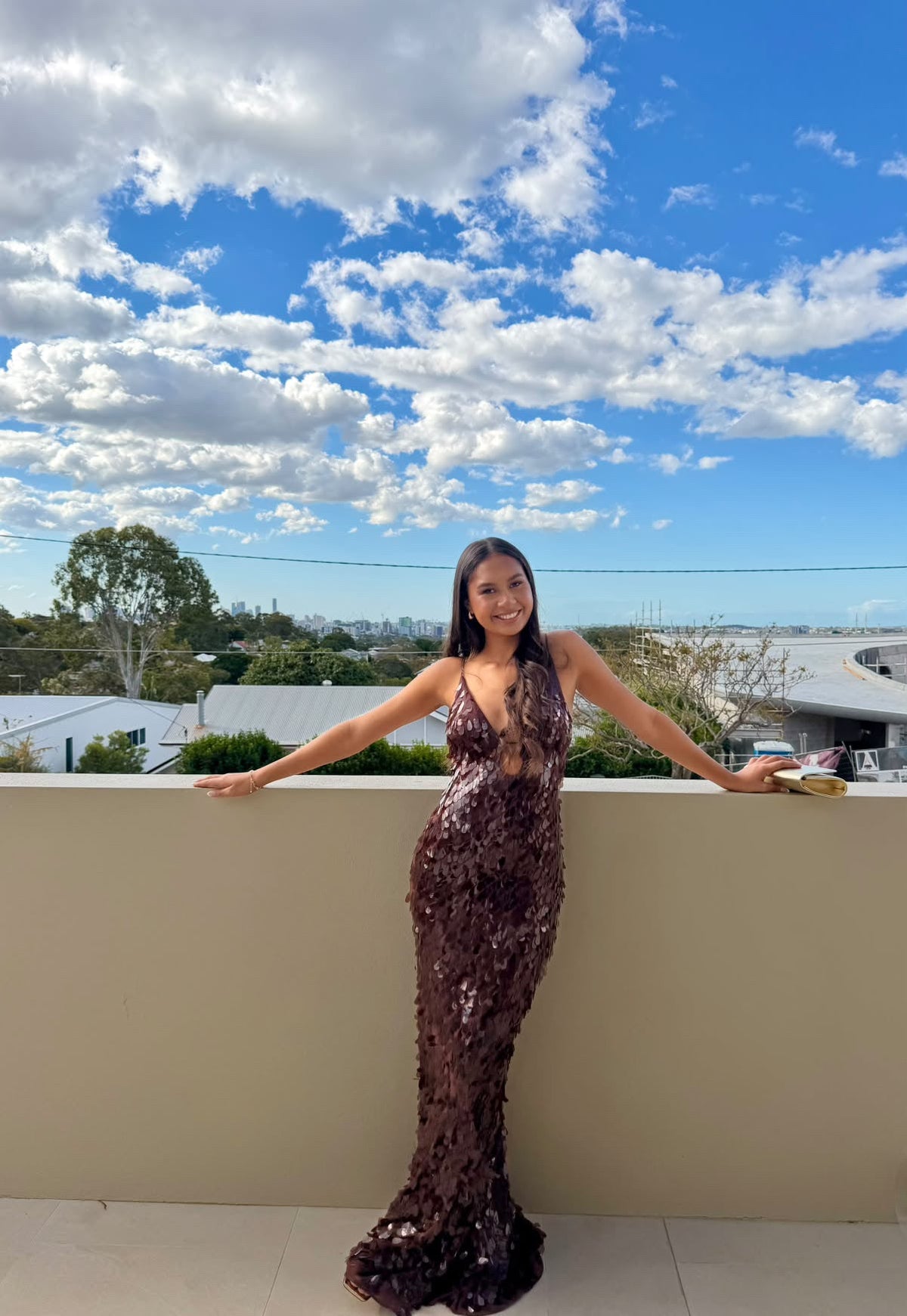 Misha Sapphire Sequin Maxi Dress - Fig Misha