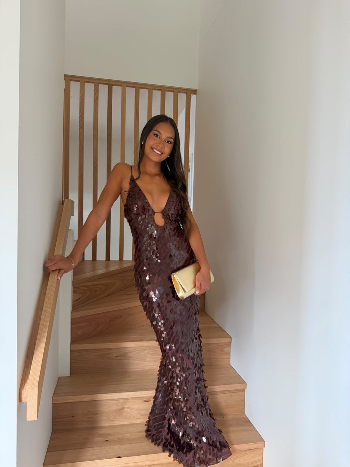 Misha Sapphire Sequin Maxi Dress - Fig Misha
