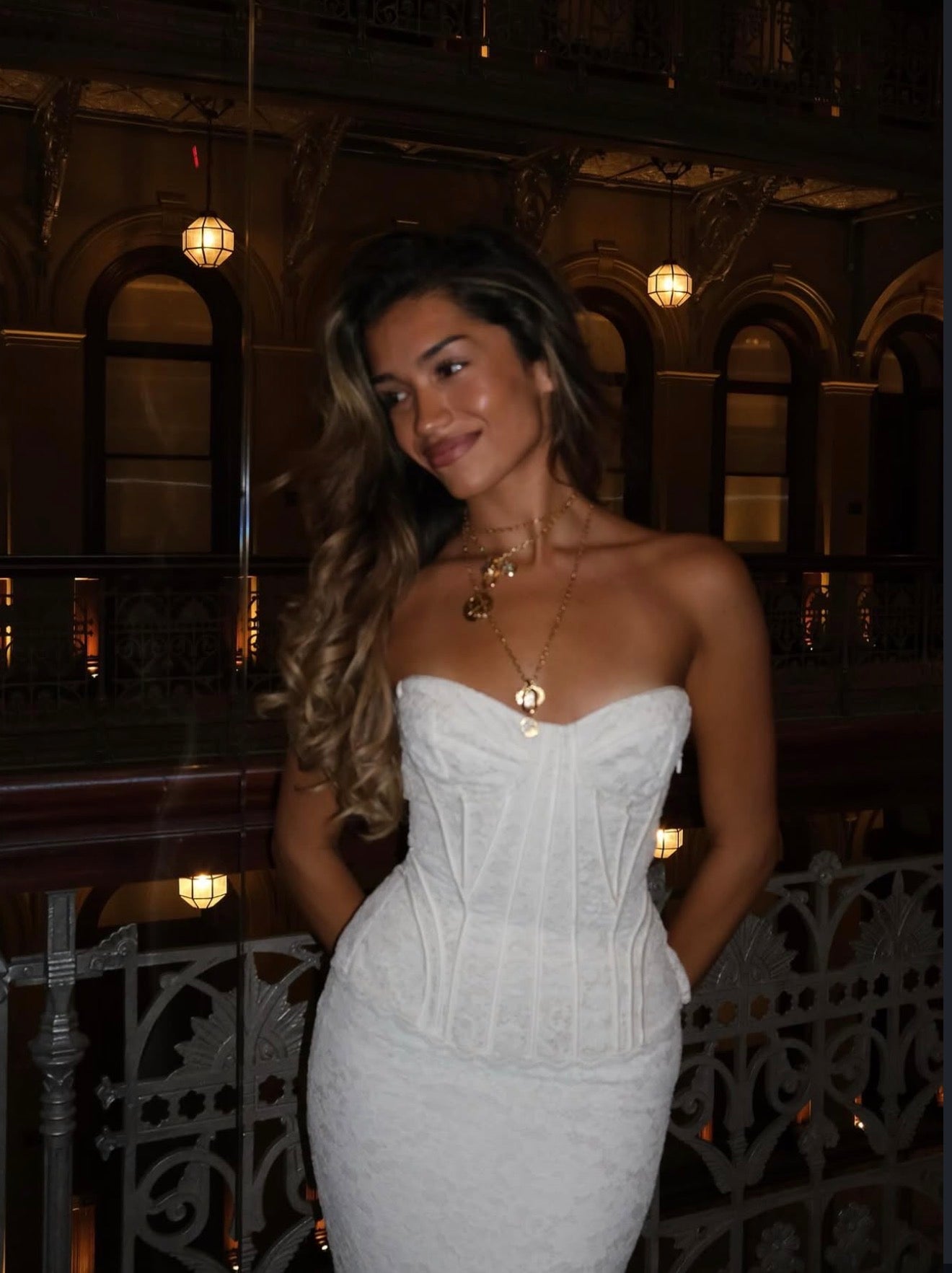 House Of CB Solaine Ivory Lace Corset Maxi Dress - Loop Hires House Of CB Solaine Ivory Lace Corset Maxi Dress - Loop Hires