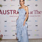 Aje Gleam Gown Metallic Blue dress hire