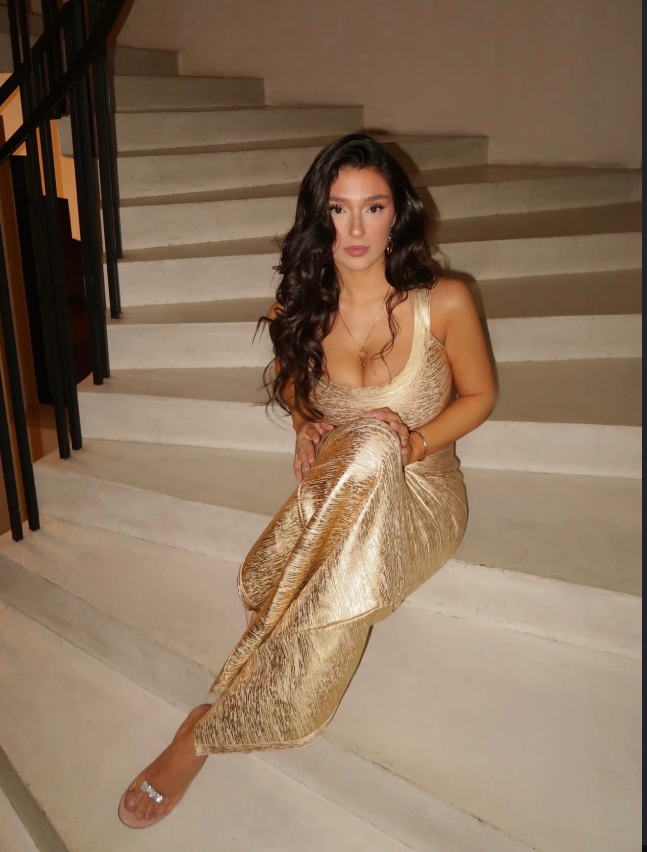 Rent House Of CB The OG Gold Bandage Maxi Dress - Loop Hires Rent House Of CB The OG Gold Bandage Maxi Dress - Loop Hires