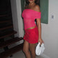 Benni Nico Off Shoulder Mini Dress - Watermelon Benni