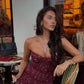 House Of CB Solaine Dress Cabernet red hire