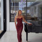 House Of CB Solaine Dress Cabernet red hire