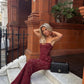 House Of CB Solaine Dress Cabernet red hire
