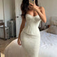 House of CB Solaine Lace Corset Maxi Dress hire – ivory