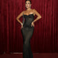 Miss Circle Fatima Black Crystal Sleeveless Corset Mermaid Maxi Dress Miss Circle