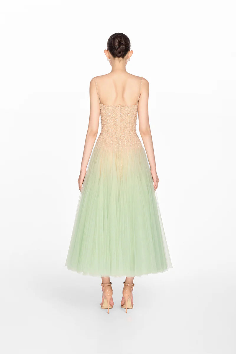 Montsand Mint Ombre Lace Midi Dress hire