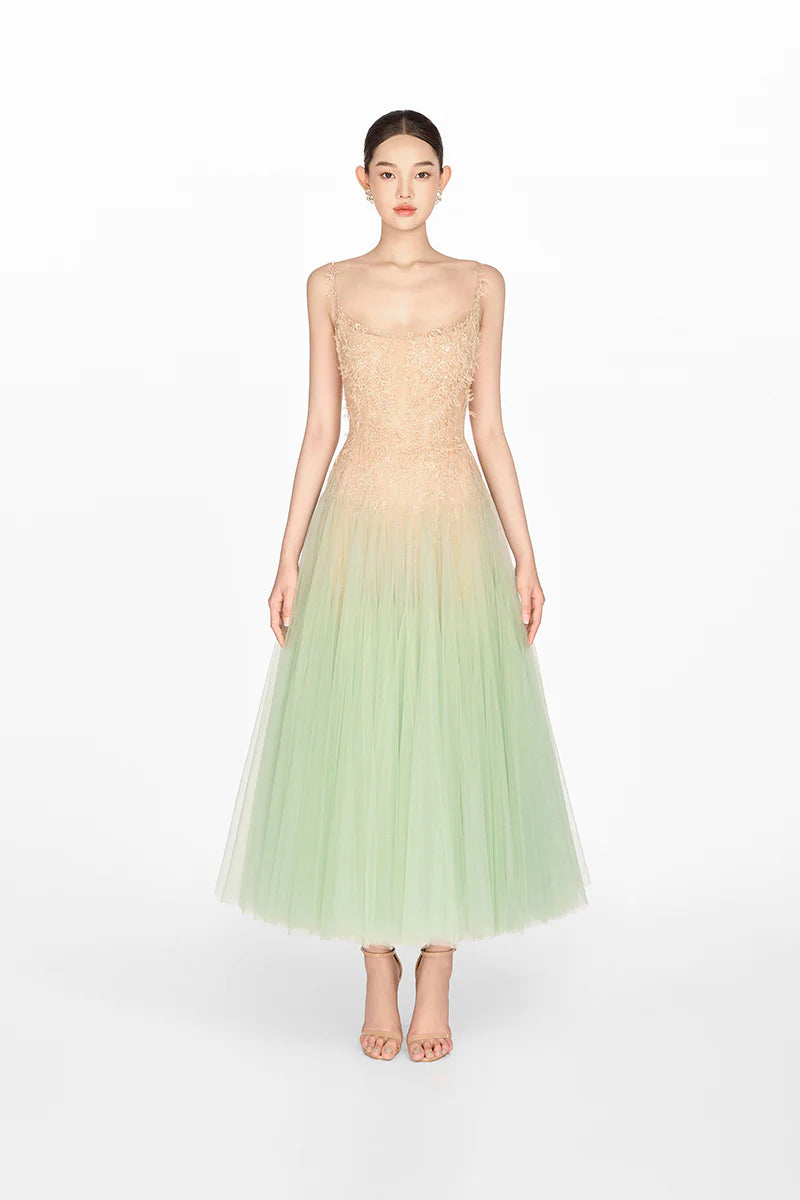 Montsand Mint Ombre Lace Midi Dress hire