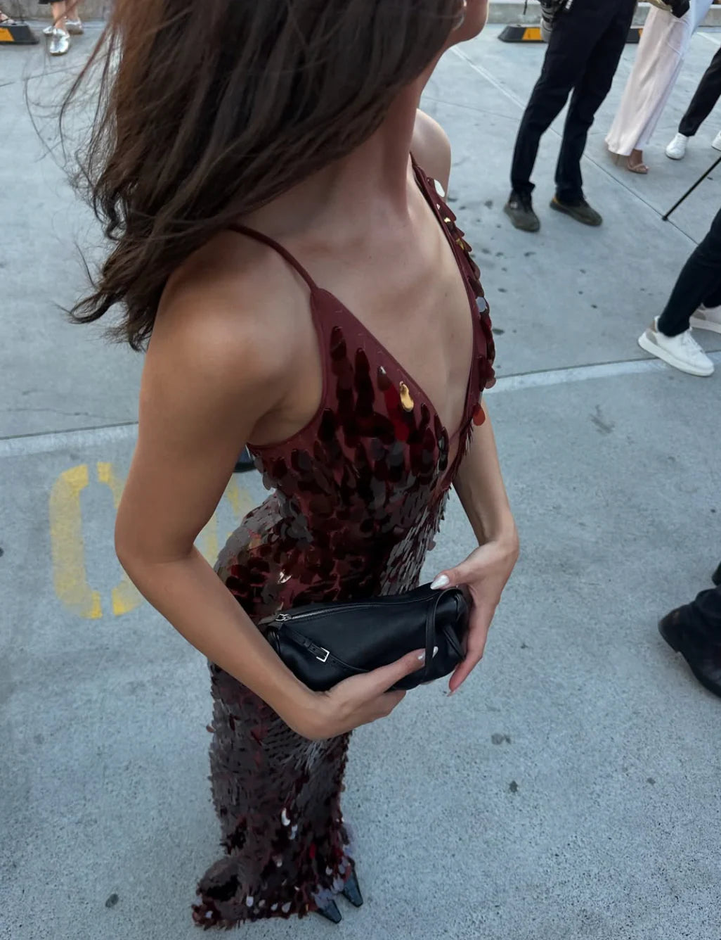 Misha Sapphire Sequin Maxi Dress Fig hire