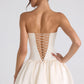 Oh Polly Fabiola Lace-Up Bubble Hem Corset Mini dress - Ivory hire