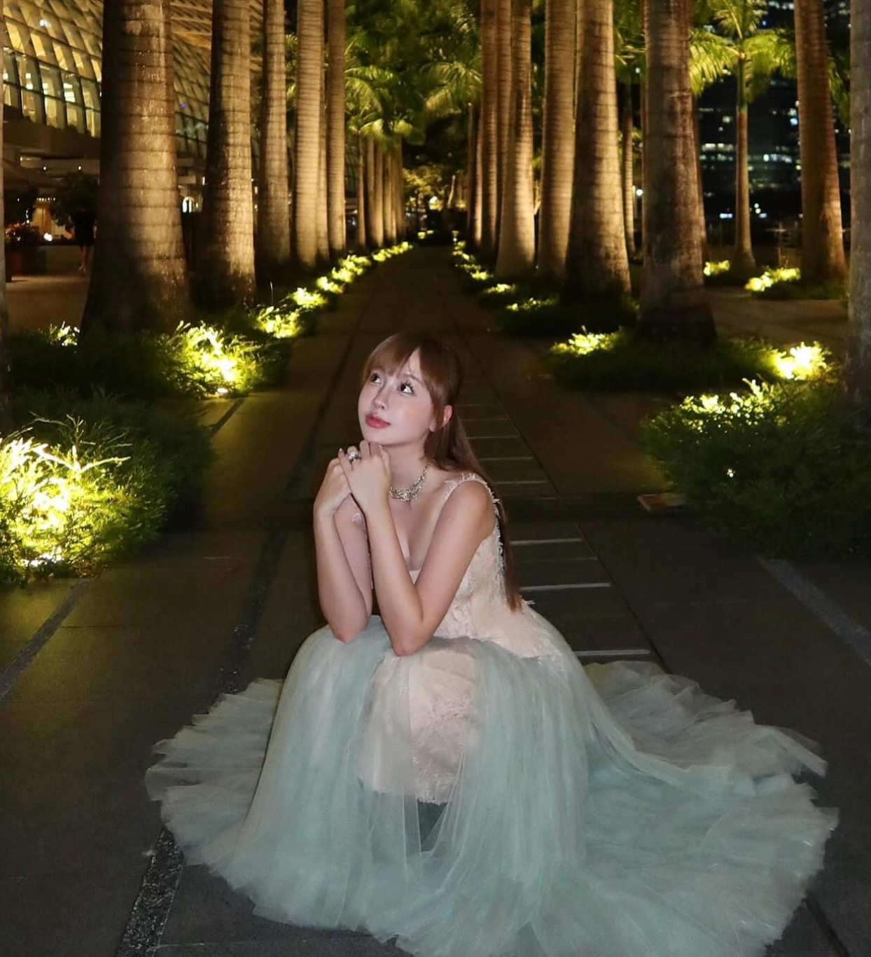 Montsand Mint Ombre Lace Midi Dress hire