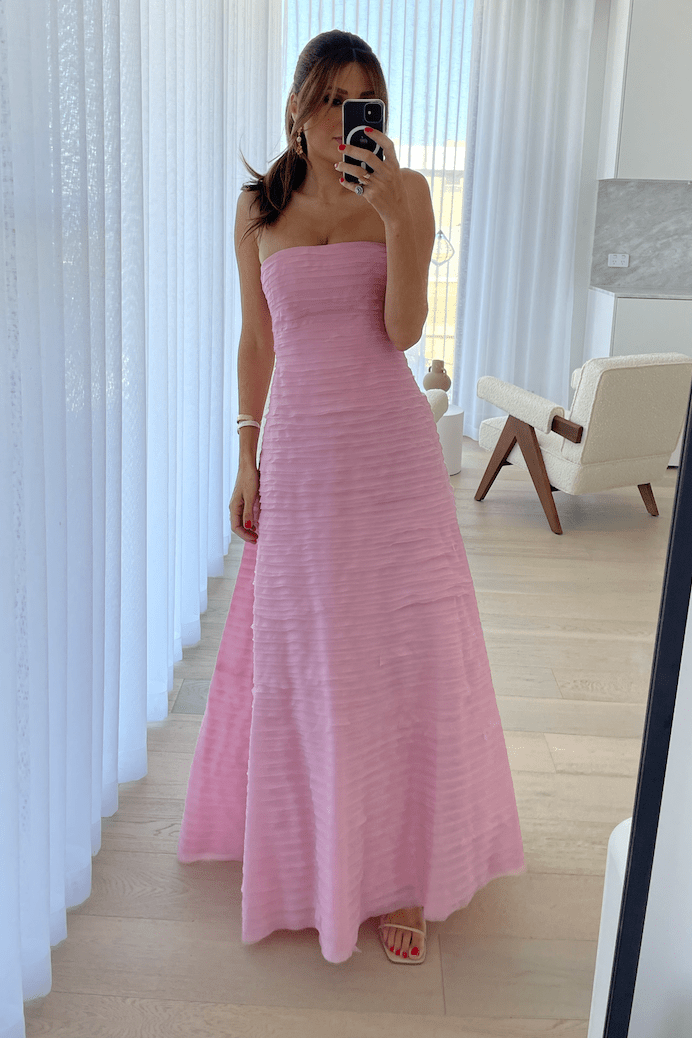 Aje Soundscape Maxi Dress Chalk Pink - Loop Hires Aje Soundscape Maxi Dress Chalk Pink - Loop Hires