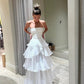 Aje Sunbeam Bustier and Cosmos Tiered Skirt Set hire – white