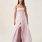 Aje Violette Bubble Hem Maxi Dress hire – pastel pink