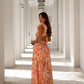 Anne Louise Boutique Cassini Floral Maxi Dress - Orange Fuchsia Anne Louise Boutique