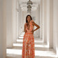 Anne Louise Boutique Cassini Floral Maxi Dress - Orange Fuchsia Anne Louise Boutique