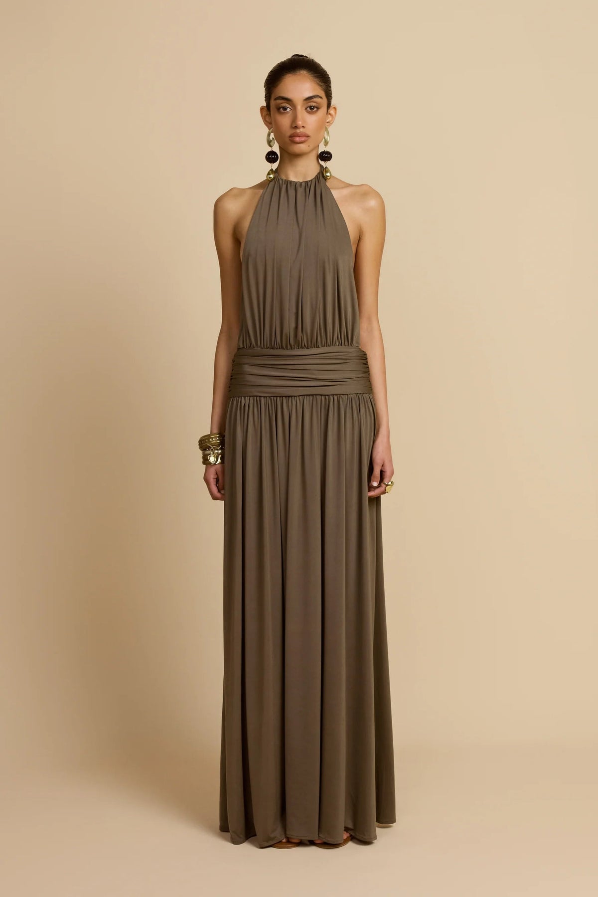 Arcina Ori Santina Dress hire – khaki