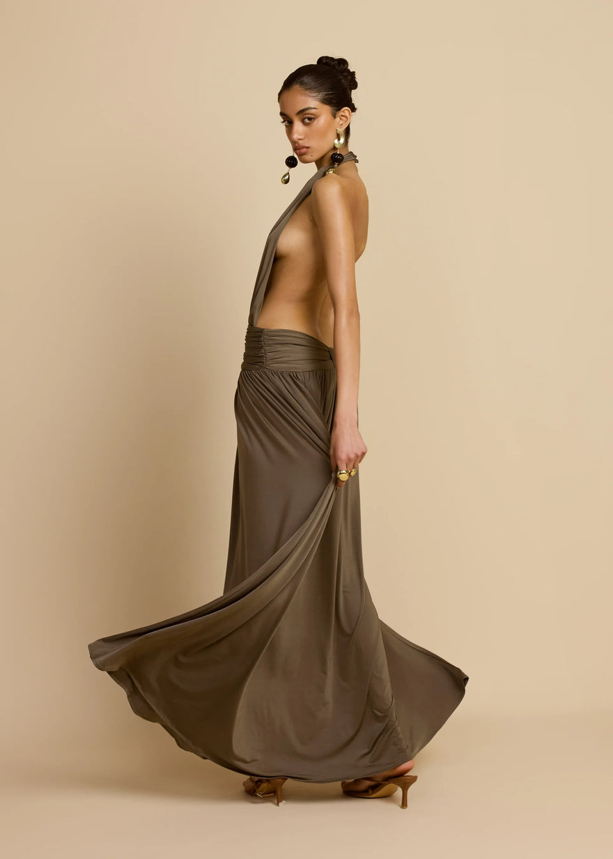 Arcina Ori Santina Dress hire – khaki